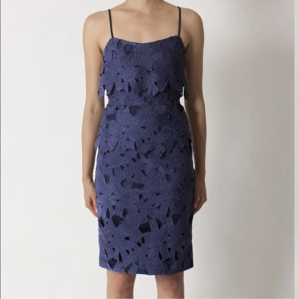 Black Halo Ora Lace Dress in Navy
